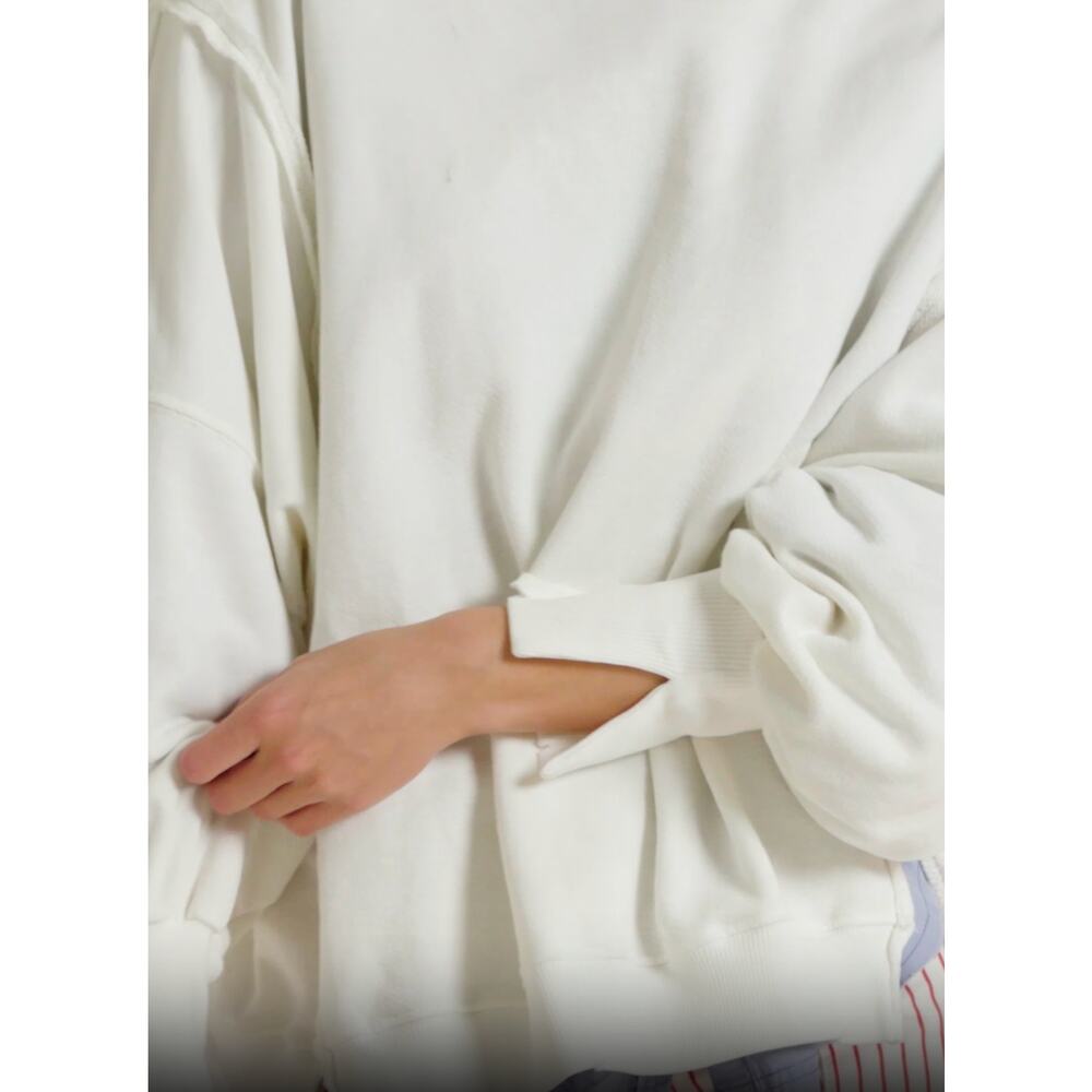 FREE PEOPLE NWT We The Free Camden Sweatshirt White Cream Boatneck Small - Picture 8 of 9